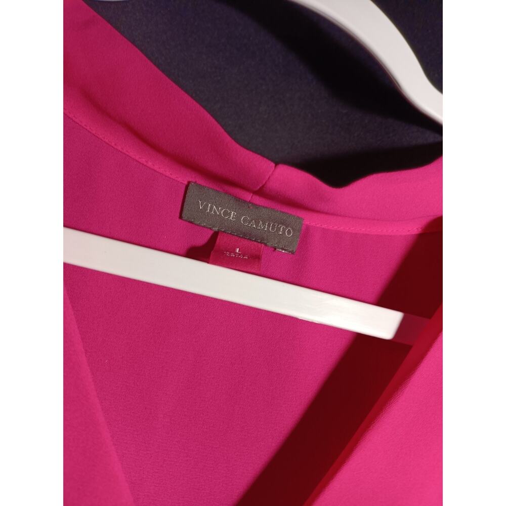 Vince Camuto Pink High Low Flowy Tank Top Lightweight V Neck Large - Picture 2 of 3